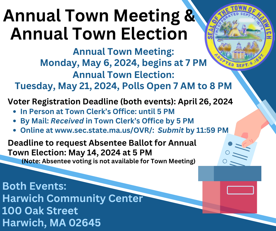 2024 Annual Town Meeting and Annual Town Election Key Dates