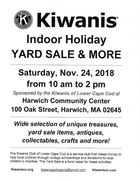 Kiwanis Indoor Holiday Yard Sale Flyer