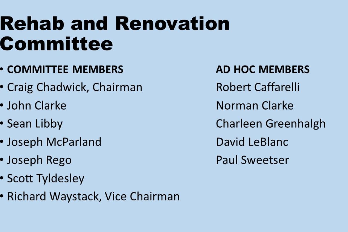 Rehab and Renovation Committee Members