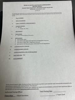 Board of Water and Wastewater Commissioners Agenda 11.9.22