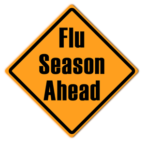 Flu Season Ahead Caution Sign